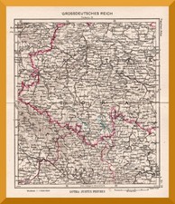 Großdeutsches Reich +Landkarte von 1944+ Protektorat Böhmen&Mähren,Prag,Budweis