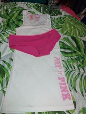 1st EDITION VINTAGE SET TANK RIBBED W PROP.OF PINK NWOT PANTY NWT/ NWOT SZ.M/S