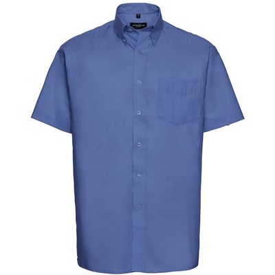 Russell Collection Klassisches Oxford Hemd   Kurzarm Shirt mit Kragen Herren