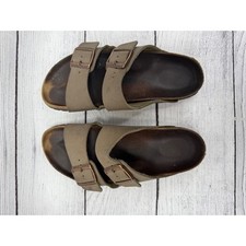 Birkenstock Arizona Taupe Suede Leather Unisex Two Strap Cork Footbed Sandals