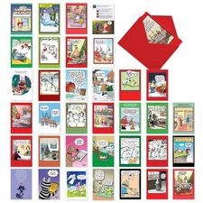 - Variety Pack of 36 Funny Assorted Christmas, New Year Cards Box Set, Mixed ...