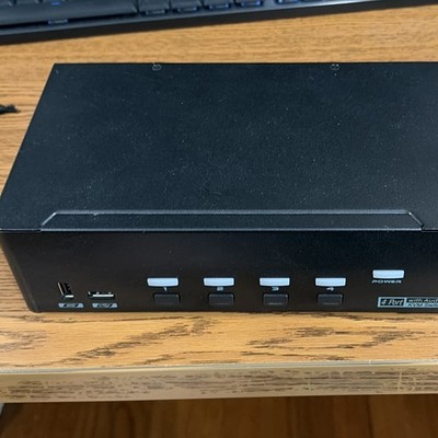 LVL1 Techs 8K 4-Port 2-Monitor KVM Switch Box w/ 3.5mm Audio, DisplayPort 1.4