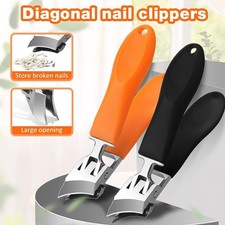 2025 Wide Jaw Opening Anti-Splash Slanted Nail Clipper, Curved Nail Clipper