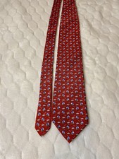 Brooks Brothers Country Club Vintage Red Sailboat Print Pattern Necktie 61"