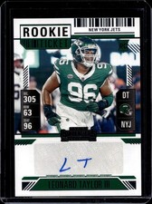 2024 Panini Contenders #156 Leonard Taylor III Rookie Auto New York Jets J01