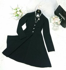 CHANEL Camellia Logo Button Jacket Cardigan Dress