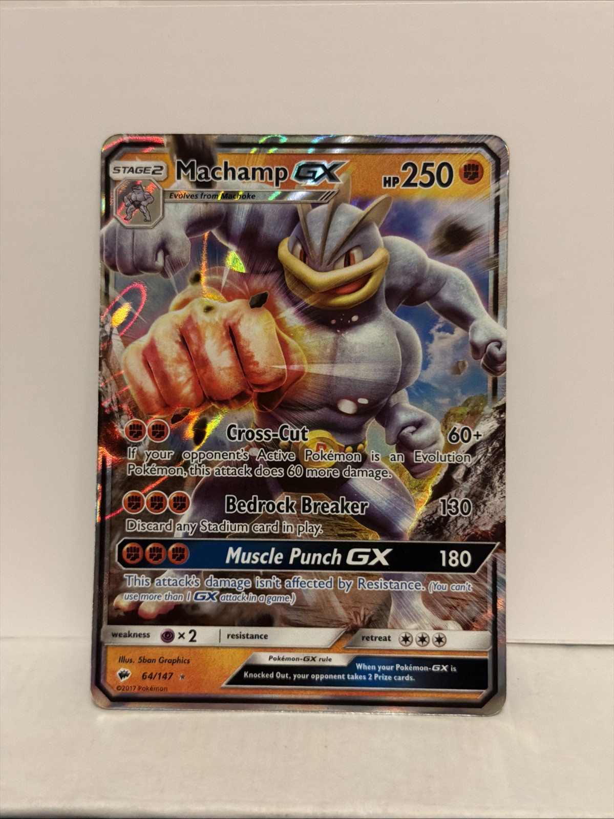 Machamp GX 64/147 Holo Rare Burning Shadows Pokemon Card