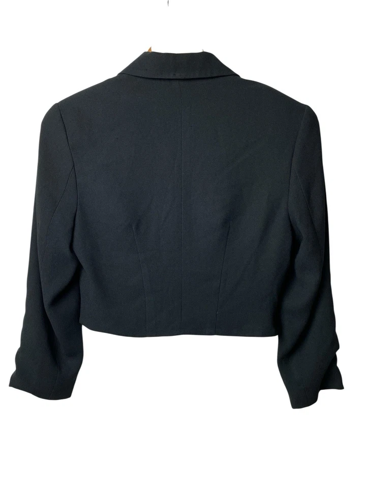 Chaqueta Blazer Bebe Vintage Negra Talla 4 Recortada Cuadrada Botón Dorado Y2K Años 90 EE. UU. Foto 3 de 4