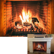 5X3Ft Burning Firewoods Photo Backdrop Large Fireplace Flaming Woods Camping Pos
