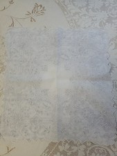 Vintage Madeira Linen Heavy Embroidered Bridal Wedding Hankie- Scalloped Edges