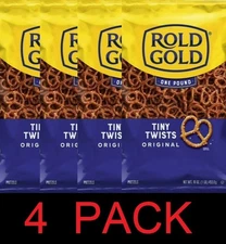 ROLD GOLD Tiny Twists Original Pretzels Snack 16 oz Bag - 4 PACK