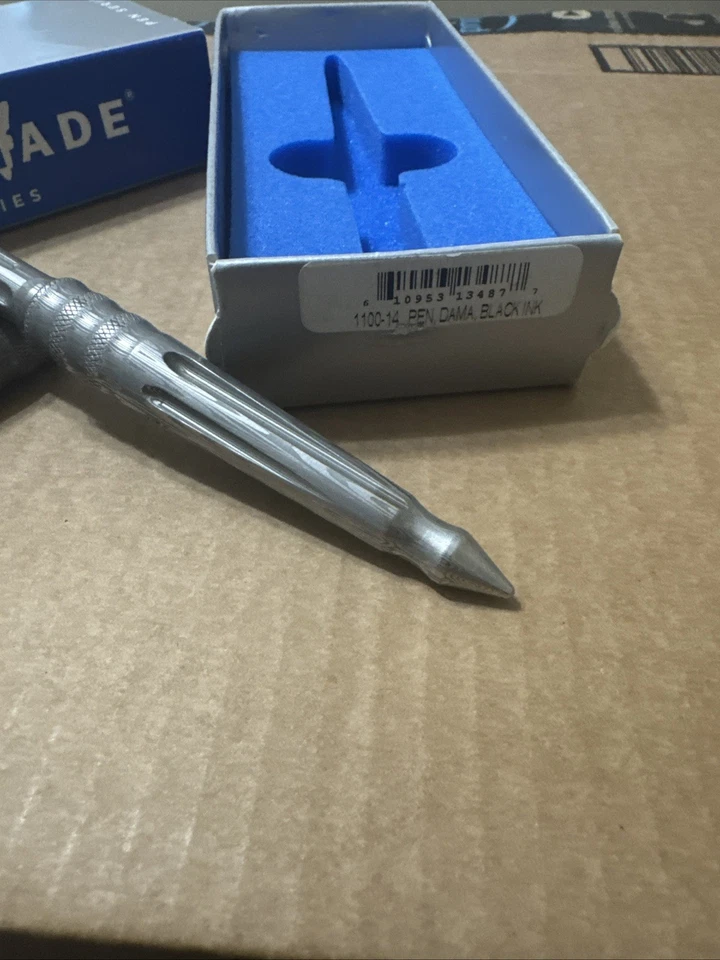 Bolígrafo de acero Damasco 1100-14 hecho en banco nuevo en caja Foto 4 de 4