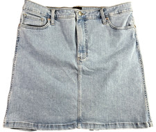 Lee 14 M Denim Skirt Classic High Waist Jean Skirt Pockets Light Wash Y2K 90s