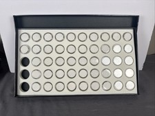 Gemstone Gem Tray Display Case 1" Round Screw Top Containers 47 Jars
