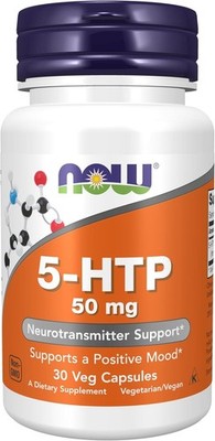 NOW Foods Supplements, 5-HTP (5-hydroxytryptophan) 50 mg, Neurotransmitter Suppo