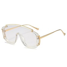 Large frame integrated color sunglasses with cross-border personality and moder
