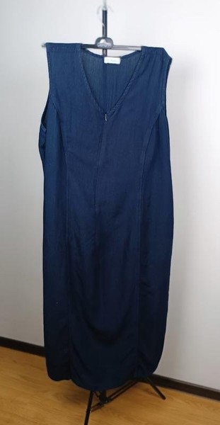 Women Ulla Popken Dress Navy Cotton 56