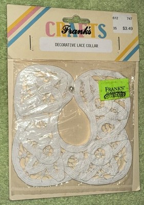 NIP Frank's Crafts Decorative Lace Doll Collar, White