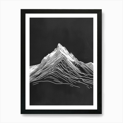 Stob Binnein Mountain Line Zeichnung gerahmtes Wandbild Poster Leinwanddruck Bild