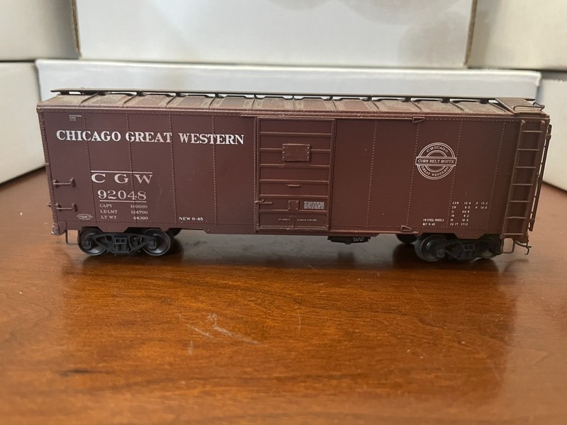 RARE HO Resin Car Works CGW Chicago Great Western Dart Ends Boxcar Like Sunshine