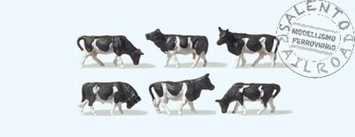 Preiser 88575 Personajes Escala Z 1:220 Set De 7 Vacas Blancas Y Negras - Imagen 1 de 1