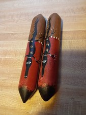 Hand Carved Hand Painted Wooden Claves Vintage Certified Authentic