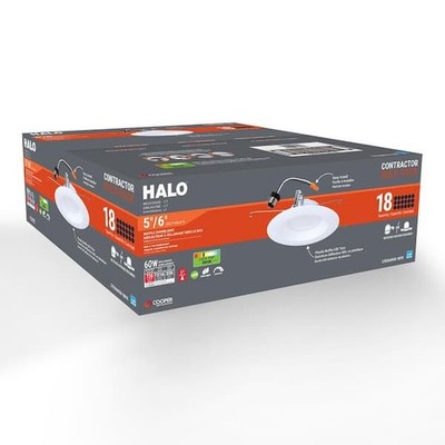 New Halo LTE 5/6 in. Integrated LED Recessed Trim New Construction 3000K - 18PK