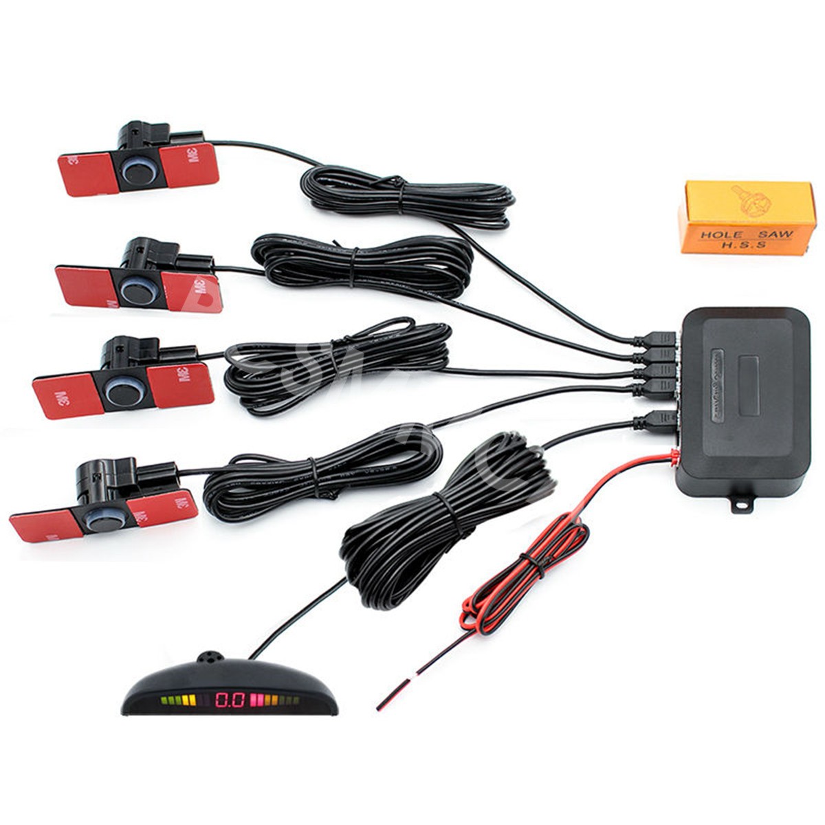 Auto Reverse Backup Radar Detector System LED Display Monitor Car Parking Sensor