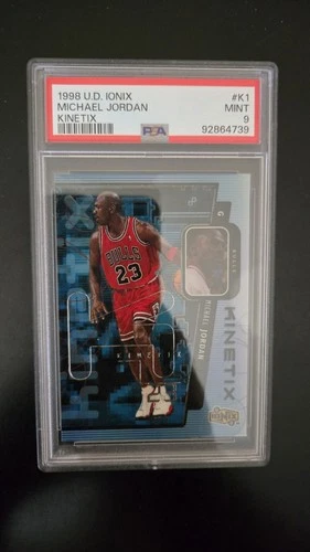 1998-99 MICHAEL JORDAN UD IONIX KINETIX SP INSERT PSA 9 MINT! CARD #K-1! BULLS!