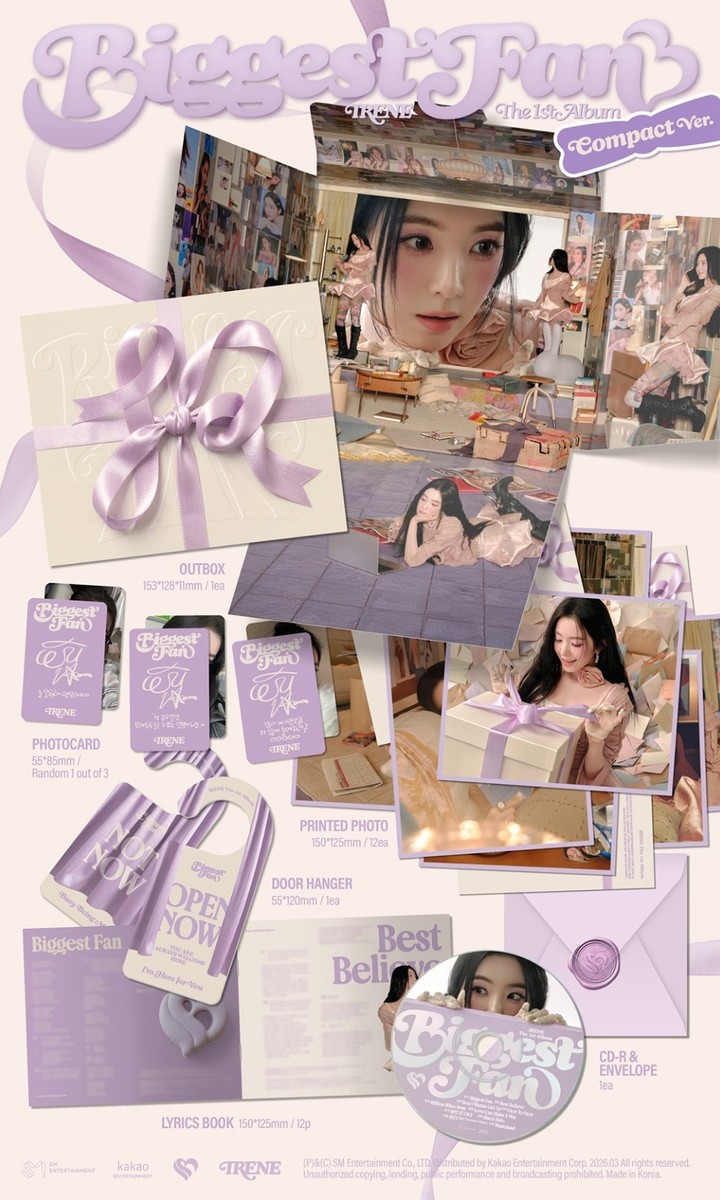 IRENE [BIGGEST FAN] 1st Album COMPACT Ver/CD+Book+Card+12 Photo+