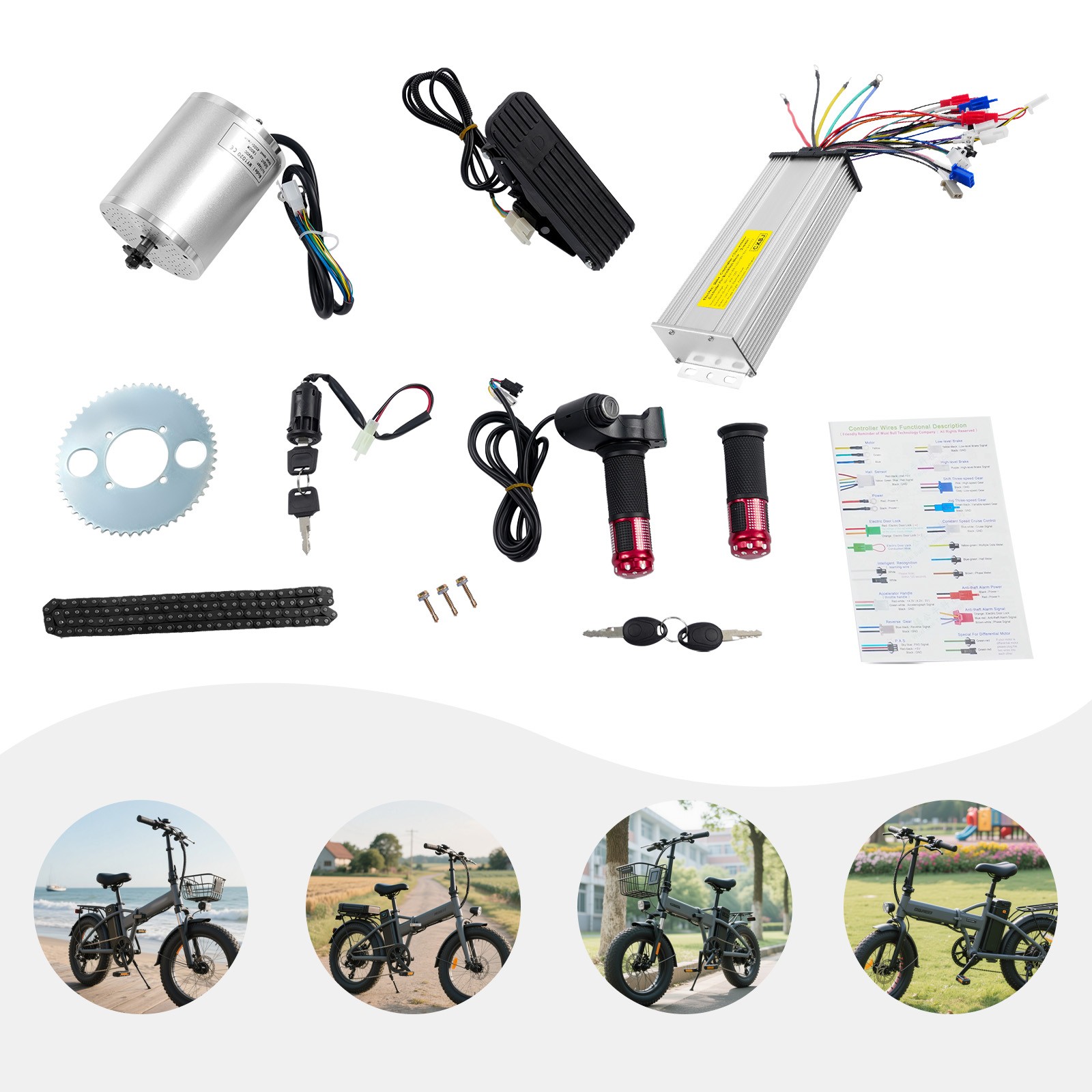 Kit motore elettrico 1800W per E-Bike