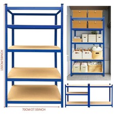 Heavy Duty 5 Tier Metal Garage Shelves Shelving Racking Storage Boltless Shelf