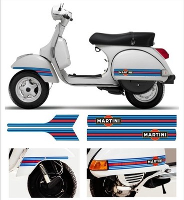 Sticker kit MARTINI Vespa PX LML STAR T5 side + fender sticker scooter