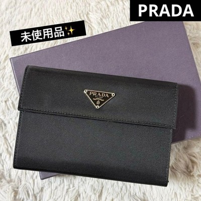小物 PRADA Black Trifold Wallet Triangle Logo s-l400.jpg