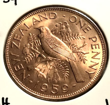 1959  New Zealand 1  Penny Coin -  KM#24.2 - Combined shipping - (IN#16111)