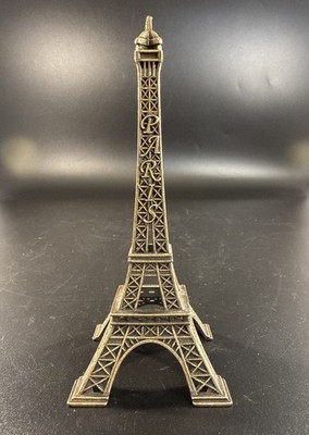 Vintage Eiffel Tower Brass Bronze Tone Figurine Collector 5'' Paris France