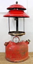 Vintage Coleman 200A Red Single Mantle Lantern Rough Non Working Parts Repair 4
