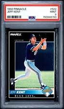 1992 PINNACLE #522 JEFF KENT ROOKIE RC PSA 9