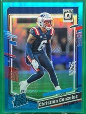 2023 Panini Donruss Optic CHRISTIAN GONZALEZ RC Aqua Prizm Rated Rookie #'d /299