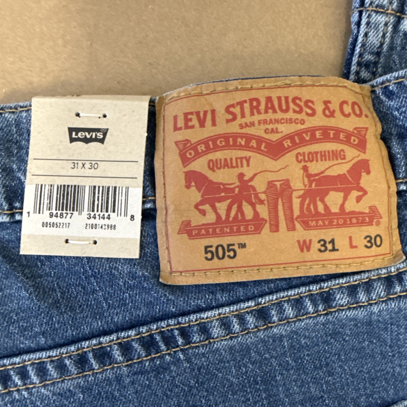 Levi's 505 Regular Eco Ease Straight Leg Jeans 31 x 30 BLUE thumbnail 5