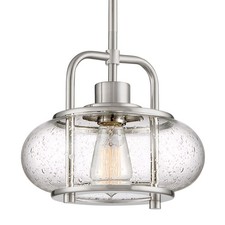 Quoizel TRG1510 Trilogy 1 Light 10"W Mini Pendant - Nickel