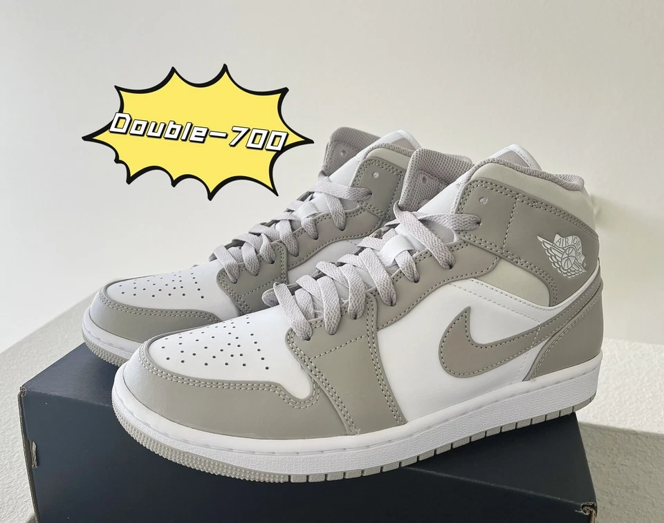 🔥Nike Air Jordan 1 Mid 'Lino' Gris Universitario 554724-082 Talla 8-10 Foto 4 de 4