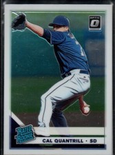 (2) 2019 Donruss Optic #91 Cal Quantrill CLEVELAND GUARDIANS Rookie Card 88