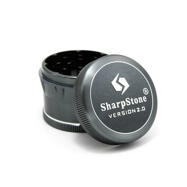 SharpStone V2 Hard Top 4 Piece 2.5” Herb / Spice Grinder GUNMETAL GREY AUTHENTIC
