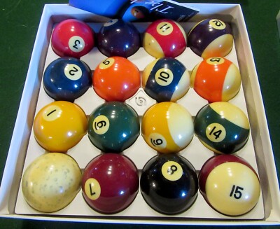 ARAMITH Belgian Billiard Pool Balls 2 1/4'' Standard Set w/Box Phenolic Resin
