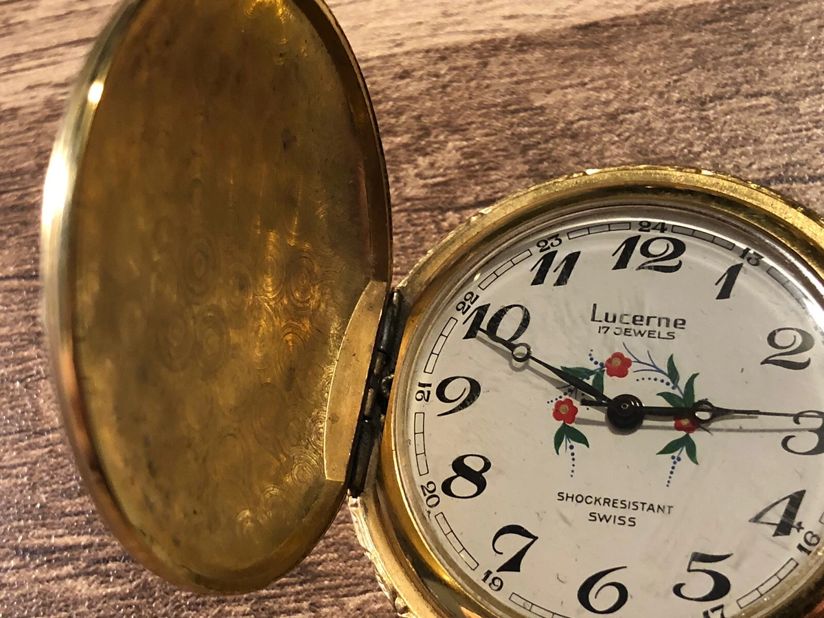 Lucerne 17 jewels swiss made pocket watch hot sale