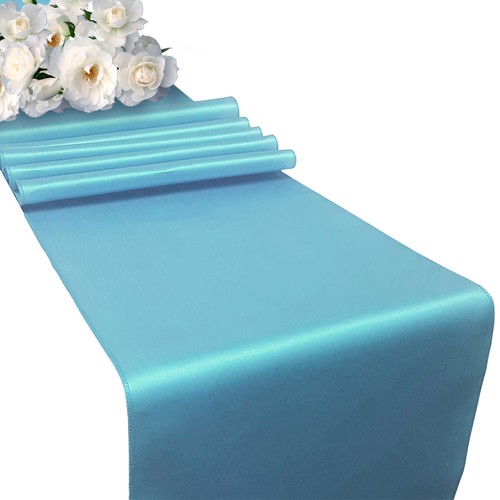 Corredor de mesa satinado con mantel de plástico negro/blanco decoración de mesa de fiesta - Imagen 8 de 133