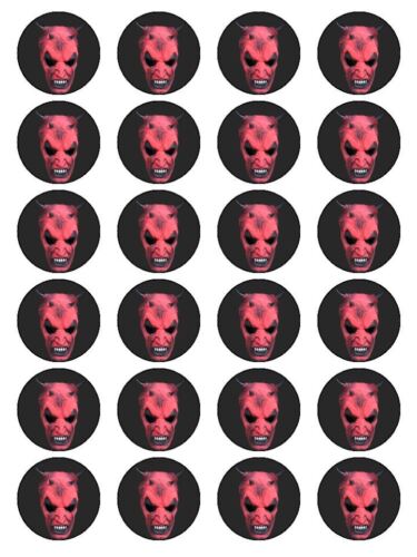 x24 1,5 Zoll Horrorfilm Gesichtsmaske Cupcake Topper Dekoration auf essbarem Reispapier - Bild 1 von 1