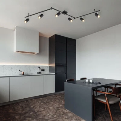 GLOBO Deckenleuchte Spotleiste Spotlampe 6-Flammig GU10 Strahler verstellbar schwarz