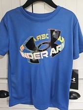 Boys Kids Youth Under Armour Shirt NEW Victory Blue short sleeve Size 4